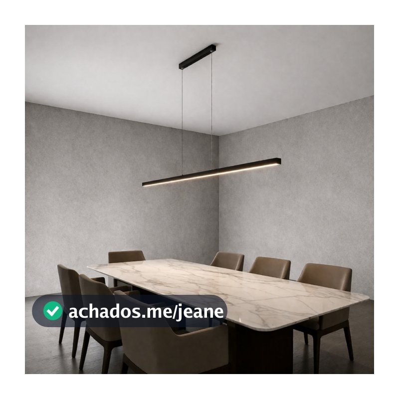 Luminaria Pendente Teto Retangular Led Integrado 20w 120cm