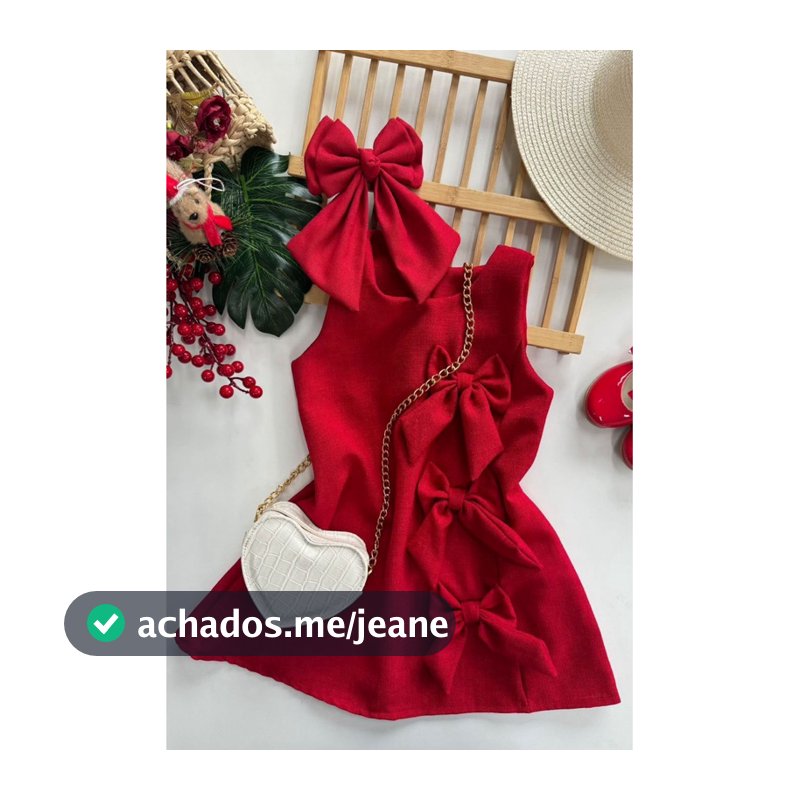 Vestido infantil de linho com laços