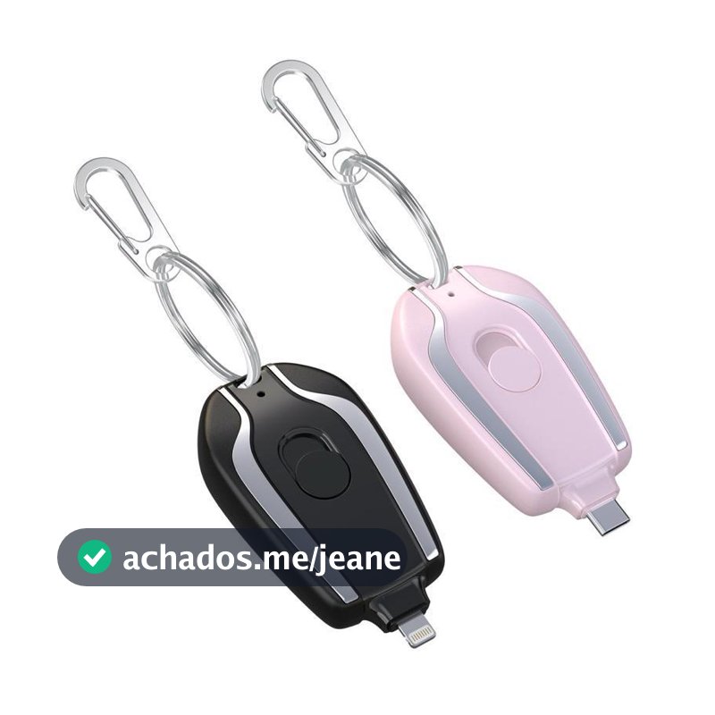 Chaveiro Carregado Portátil 2 Em 1 Celular E Relogio 2000mah