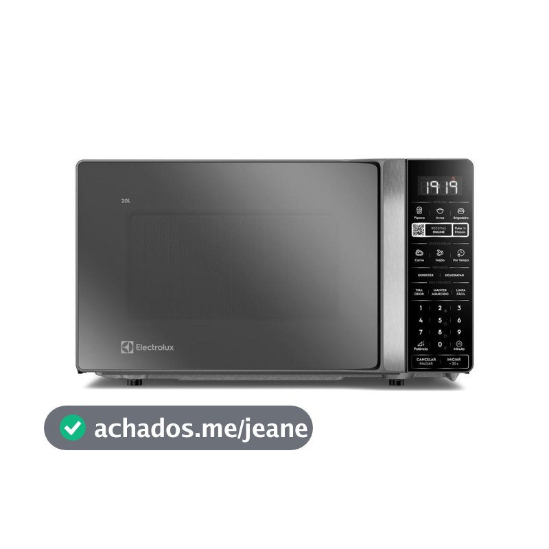 Micro-ondas Electrolux Efficient 20L Cor Inox Espelhado Função Descongelar e Receitas Pré-Programadas (ME20S)