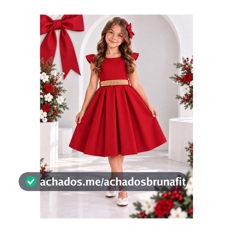 Vestido Menina Infantil Crepe Duna Saia Rodada com Babados e Laço nas Costas Festa Aniversário Casamento 4 ao 14
