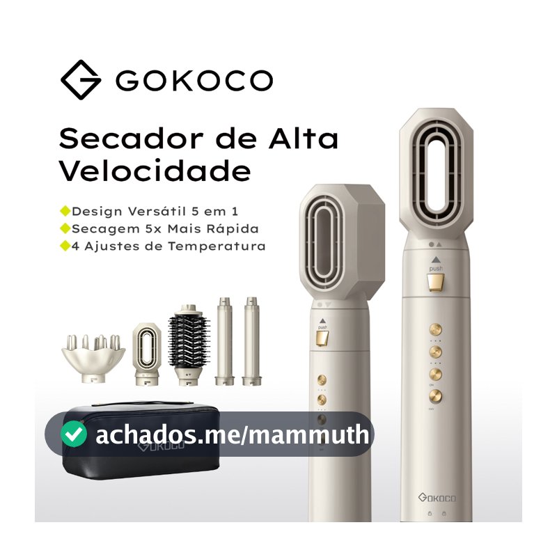 GOKOCO Escova Secadora 5 Em 1 Conjunto De Secador De Cabelo Multifuncional De Alta Velocidade Dupla voltagem 110V-240V