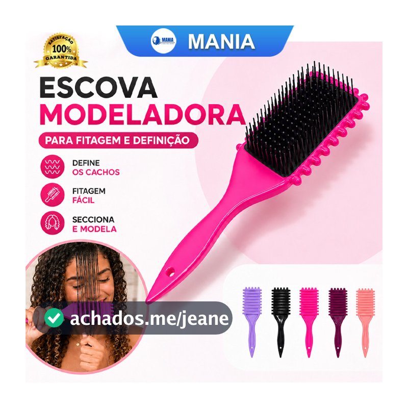 Escova Onda Finalizadora Beauty Flash Definição de Cachos e Finalização para Cabelo Cacheado Crespo MANIA