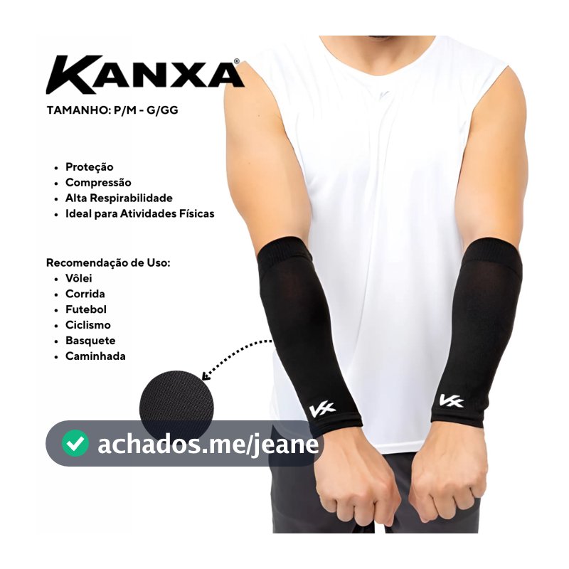 Manguito Curto Proteção Braço Vôlei Basquete Futebol Triathlon Corrida Ciclismo Original Kanxa