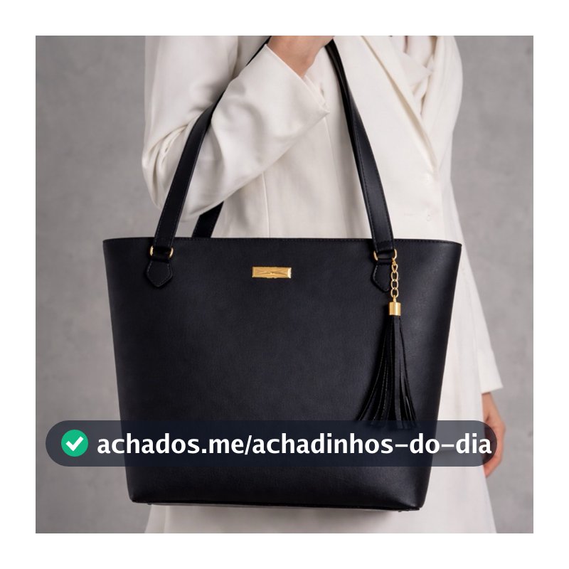 Bolsa Sacola Feminina Moderna Zíper Reforçado e Detalhes em Metal Dourado