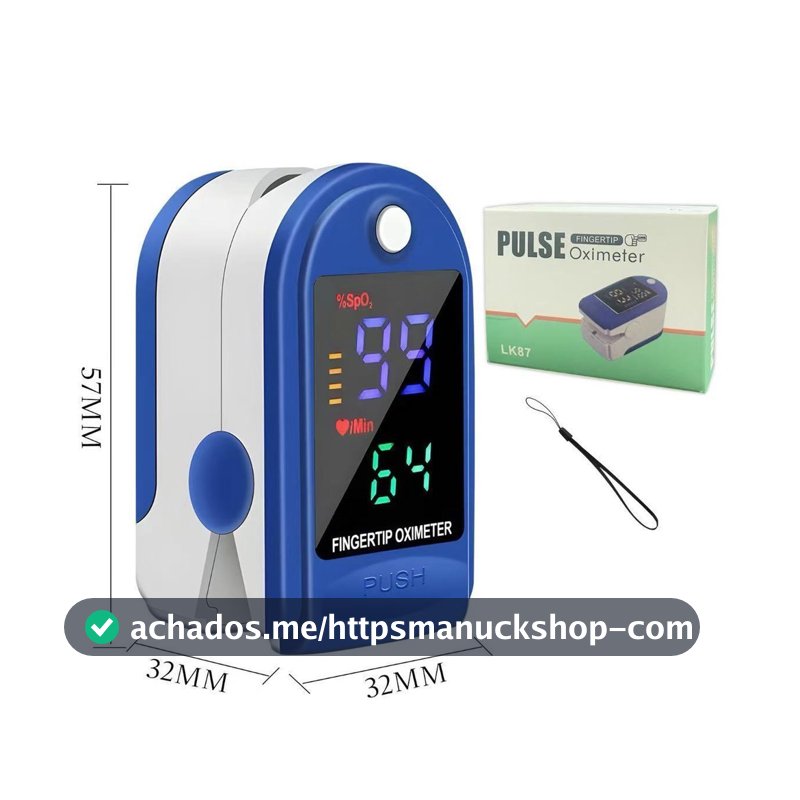 Oxímetro de Dedo Digital Portátil | Medidor de Oxigênio SpO2 e Frequência Cardíaca com Tela LED Colorida