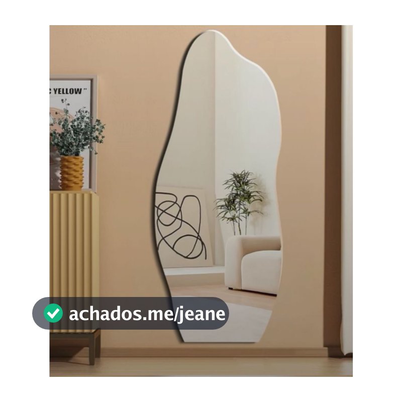 Espelho Orgânico Form 95x40cm Lapidado Polido Moderno Decorativo c/FITA DUPLA FACE (FORM)