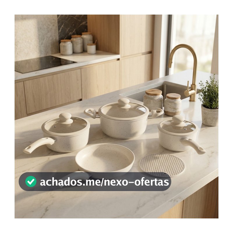 Jogo de Panela Antiaderente 5pçs Cerâmico Fogão Gás/Elétrico/Indução Tampa Silicone Envio Imediato!!
