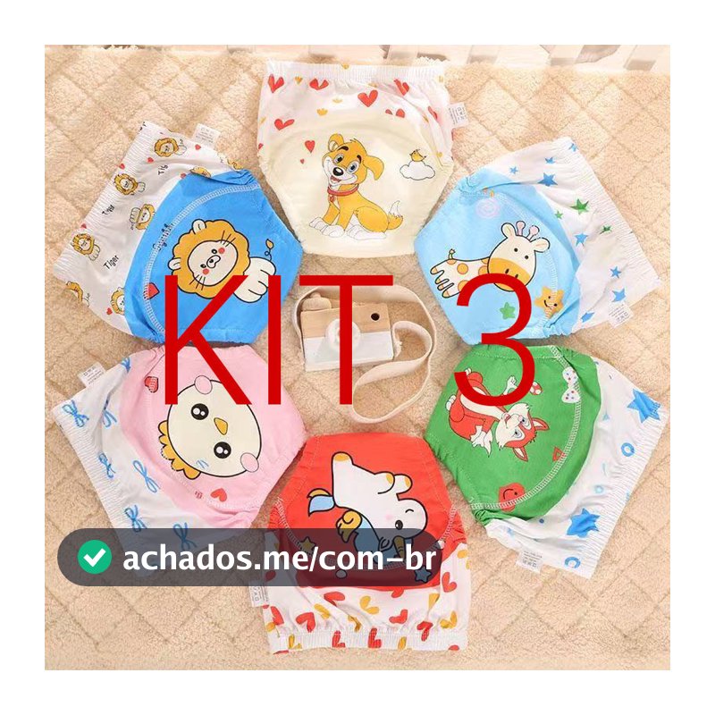 KIT 3 calça Infantil Treinamento  Desfralde Bebês