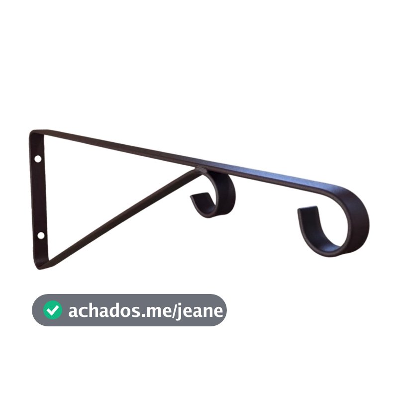 Mão Francesa Ferro 40cm p/ Pendurar Vaso de Plantas Suporte Parede