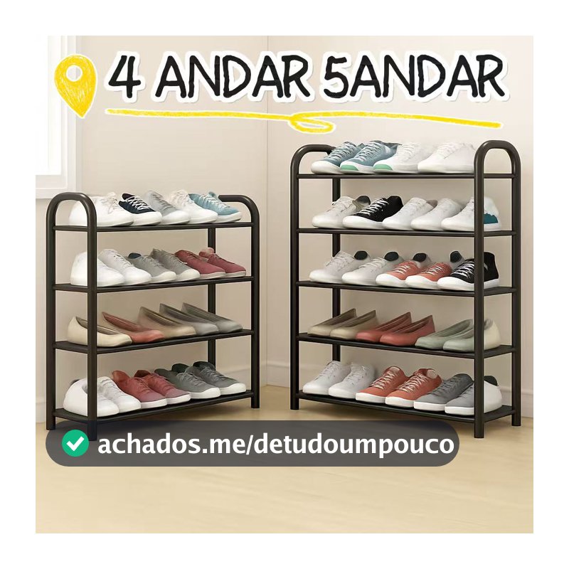Sapateira 4/5 Andares Organizador de Sapatos Tênis 8/10 Pares Desmontável Multiuso para Sapatos, Livros e Brinquedos