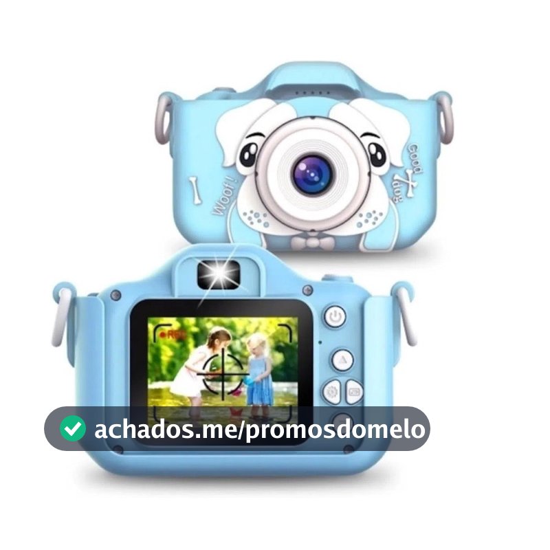 Câmera Infantil Mini Portátil Recarregável com Capa Silicone, tira foto e vídeo, presente para Menino