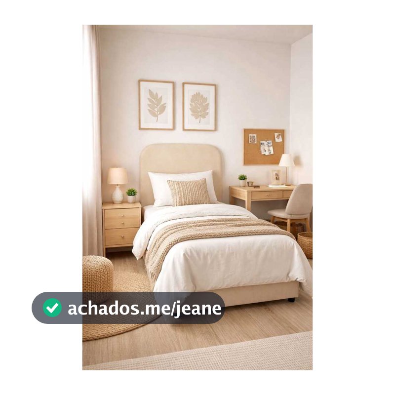 Cabeceira P/ Cama Box Solteiro Modelo Dunna Orgânica Ads Decor - Linho na Cor Bege