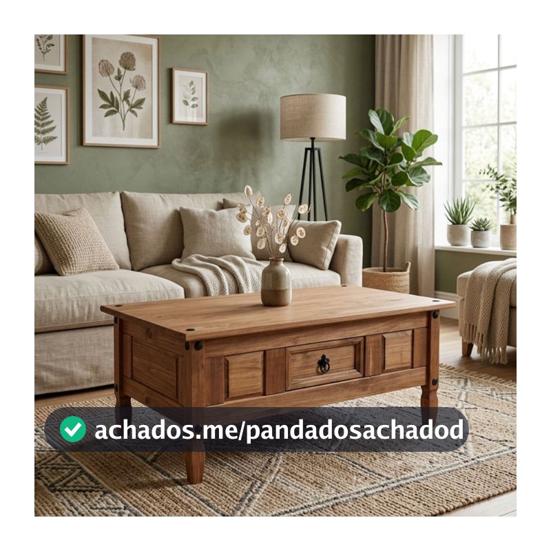 Mesa De Centro Rústica Madeira Maciça Para Sala De Estar
