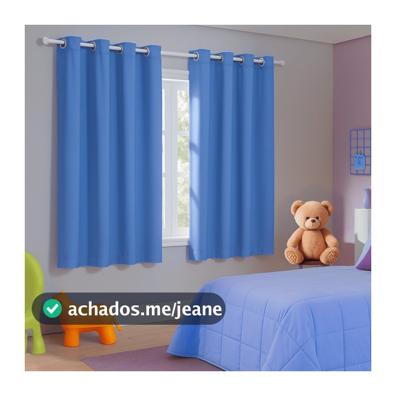 Cortina Infantil Azul 2,20x 1,30M Para Meninos Blackout Para Quarto Blecaute Corta 100% a Luz do dia