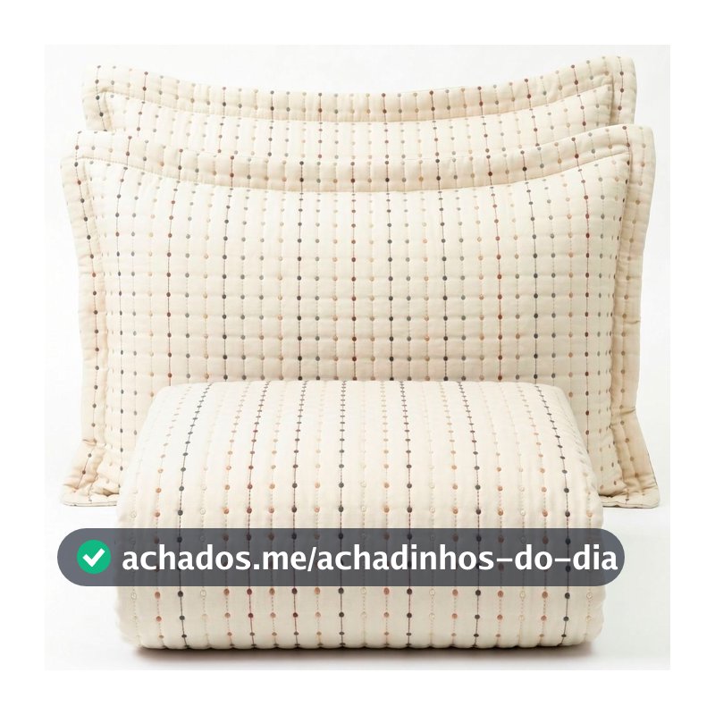 Cobre Leito Percal 300 Fios Toque de Algodão Bordare 03 Peças
