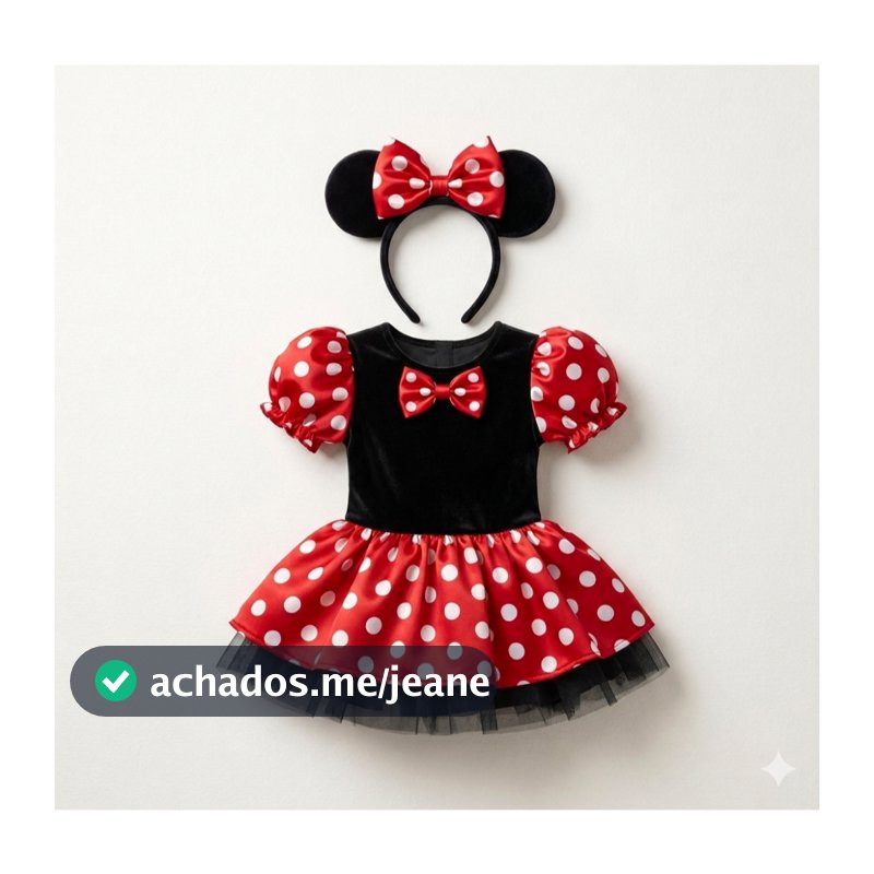 Fantasia vestido da Minnie infantil