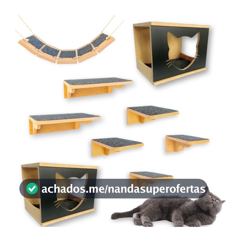 Parque Gato Reforçado Envio Montado e Parafusado Prateleira Para Gato Kit Playground Gato Seguro