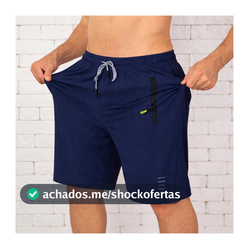 Bermuda Masculino Tectel Short Plus Size Zíper Secagem Rápida Fina Leve Praia Verao Academia Corrida
