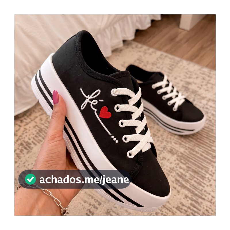 Tenis Feminino Plataforma fé Leve Confortavel Para Uso No Dia A Dia Casual
