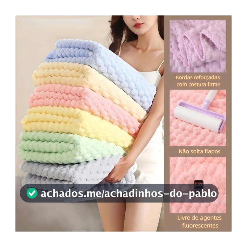 Toalha de Banho Microfibra Coral 70x140cm, Alta Absorção, Toque Macio e Secagem Rápida