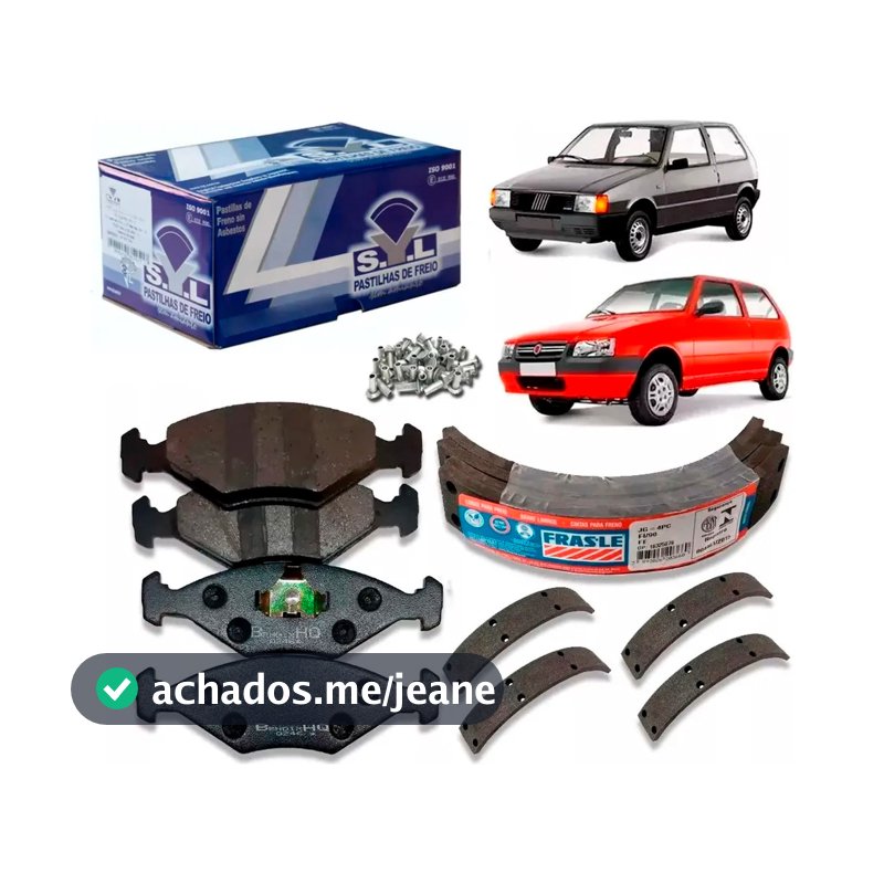 Kit Pastilha Lona Freio Fiat Uno Mille 90 91 92 93 94 95 96