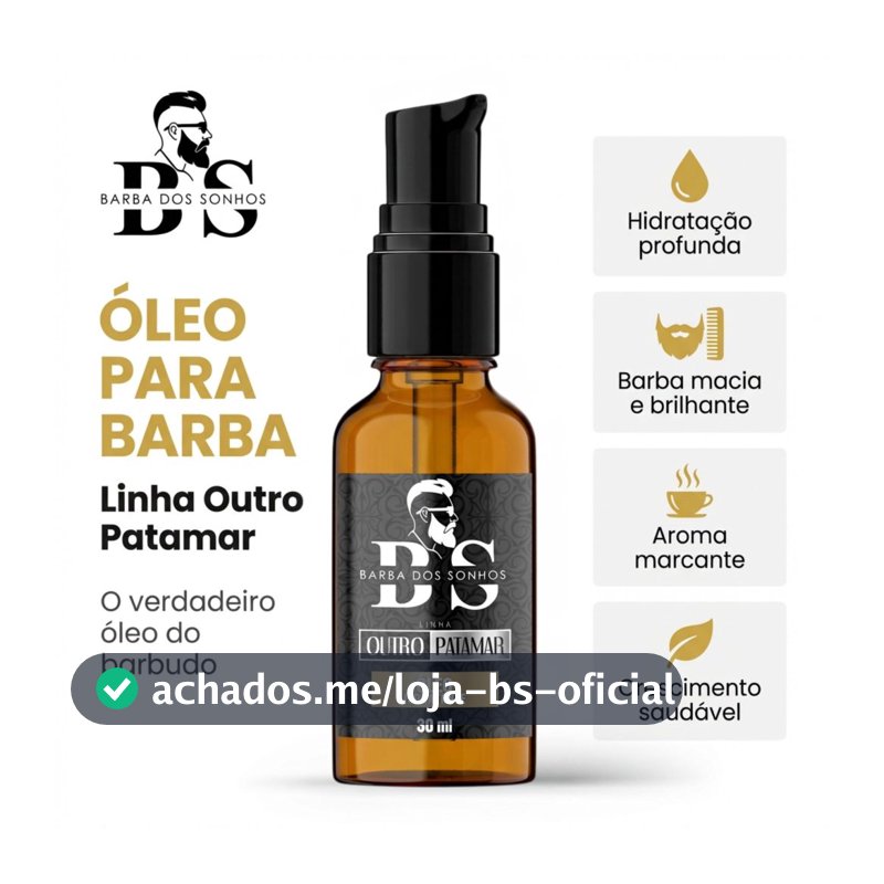 Óleo Para Barba 30ml Hidratante Perfumado Brilho Crescimento Maciez Anti Frizz Profissional Barba dos Sonhos