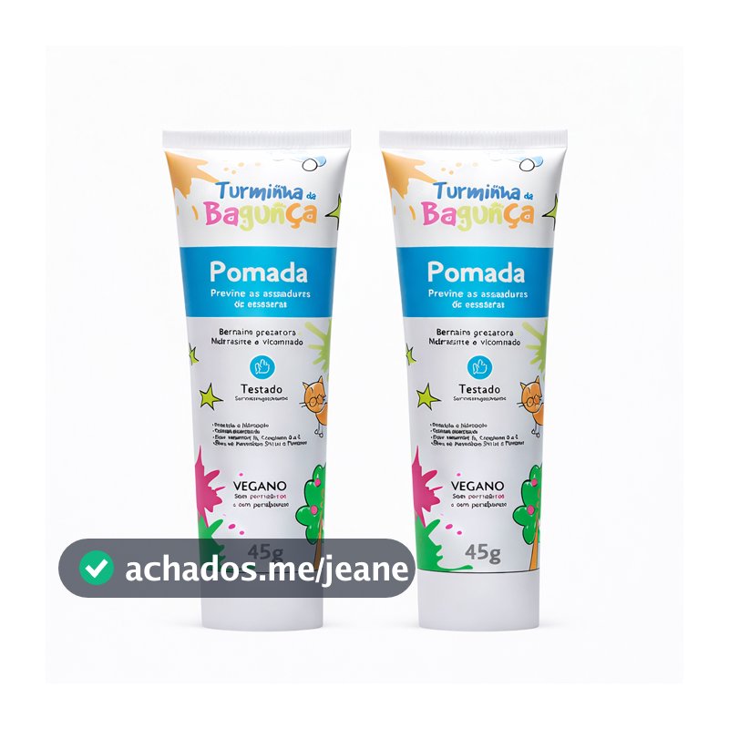 Kit 2 Pomadas para Assaduras Turminha da Bagunça 45g Bebê Vitaminas A E e Pantenol Prevenção