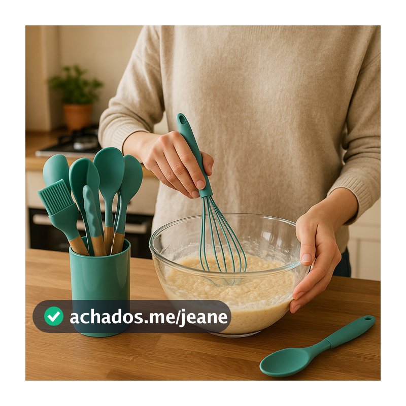 Kit Utensílios de Silicone com 8 Peças para Cozinha imperdível
