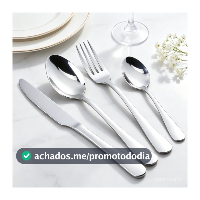 24 Pcs Garfo Faca Colher Prateado Acompanhado De Colher Pequena Prático Para Café Sobremesa E Refeições Completas