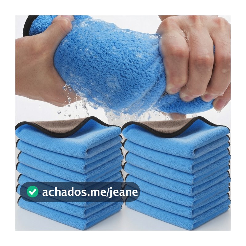 🔥Kit 5/10 Pano Multiuso Microfibra Grande Para Carro Casa Vidros Móveis Antirrisco Sem Fiapos Lavável