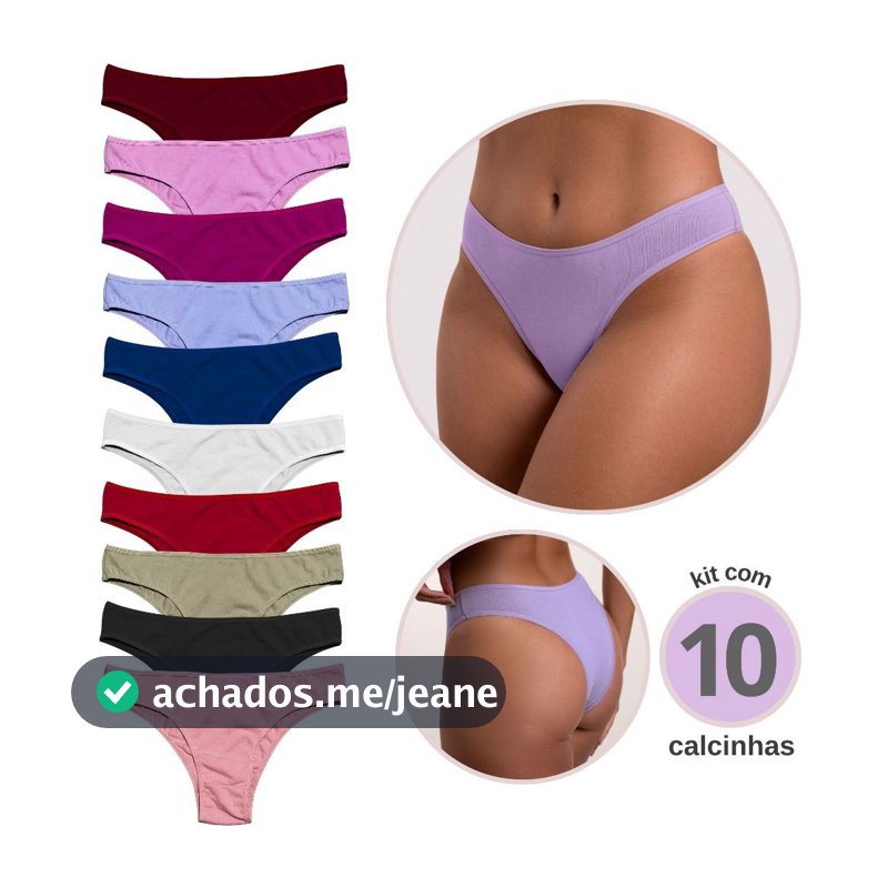 Kit 10/5 Calcinha Cotton Confort Algodão Tanga Básica Feminina Conforto