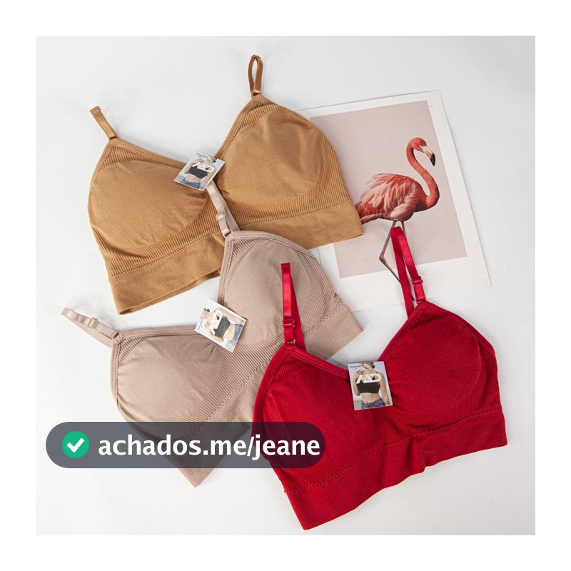 kit 3 Sutiã feminino top Colete Cueca feminina sem costura com almofadas peito
