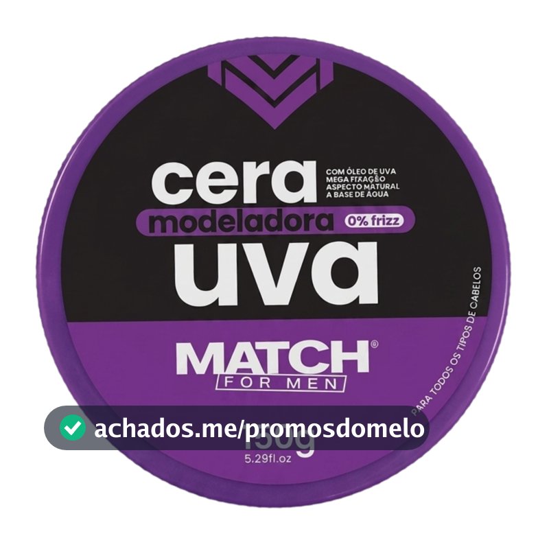 Pomada Cera Modeladora Uva 150g Mega Fixação 0% Frizz