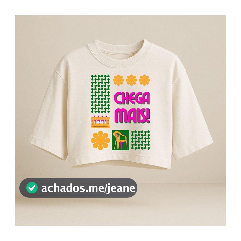 Cropped Blusa Over Sized 100% Algodão Look Feminino Estampado Tropical Rio Brasil Estiloso Tendencia