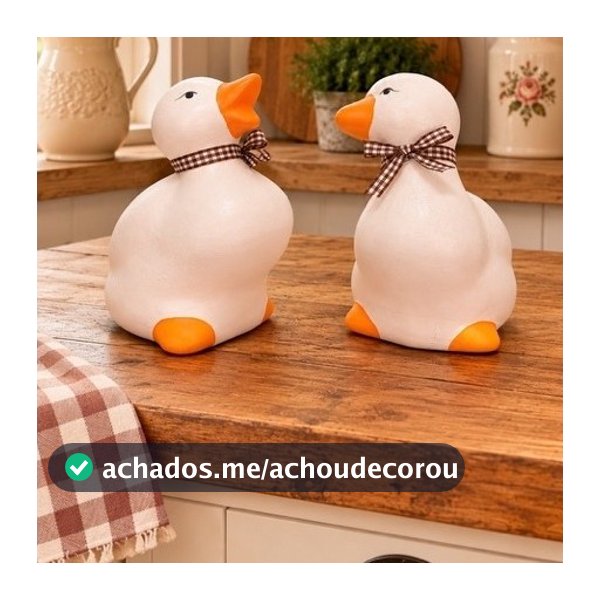 Dupla de Patos Decorativos Farmhouse – Decoração Rústica para Cozinha