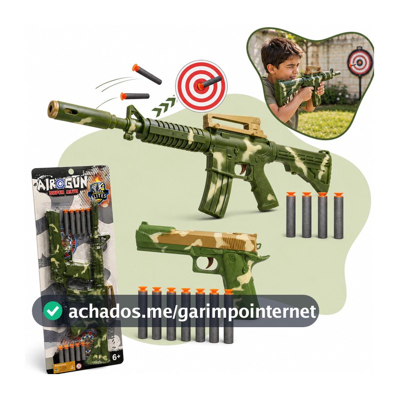 Arma Brinquedo Metralhadora Fuzil Rifle Lançador Dardos Espuma Infantil Crianças Meninos Batalha Kizumba