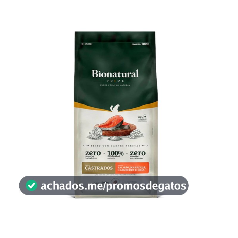Ração Bionatural Prime Gatos Castrados sabor Salmão 3 KG A GRANEL - Special Dog