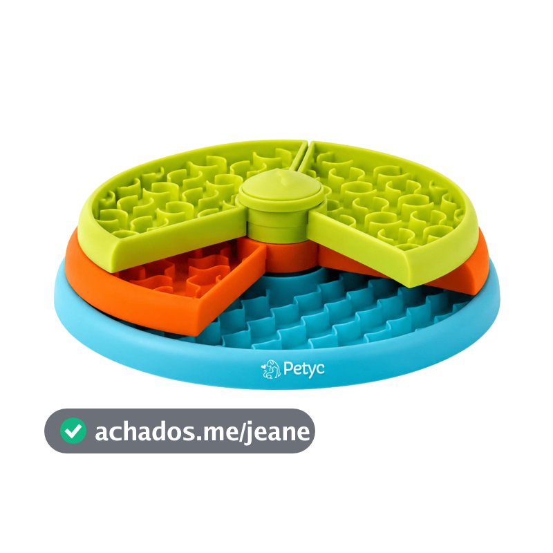 Comedouro Labirinto Lento 3 Níveis Petyc Alimentador Interativo Educativo Cães e Gatos Antigula Antiderrapante