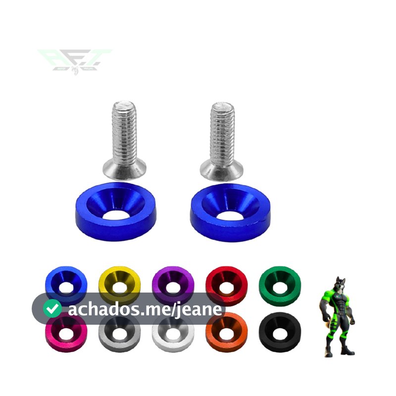Par de Parafuso Arruela Anodizadas 2 Unidades M6 Tuning Carro Motos