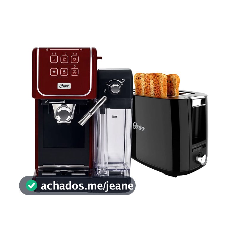 Kit Cafeteira PrimaLatte Touch Red e Torradeira Oster