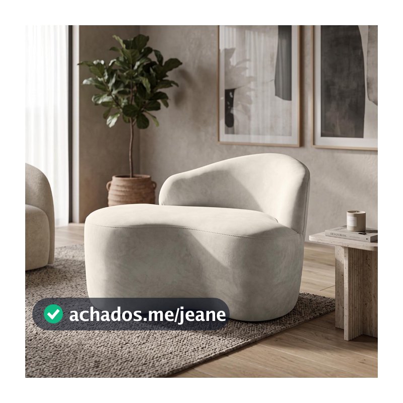 Mini Sofá Aurea Orgânico 2 Lugares Curvo Design Elegante Suede Compacto para Sala e Recepção