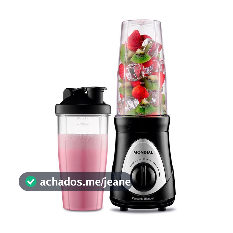Personal Blender, Mondial, Preto/Prata, 300W, 220V - DG-01