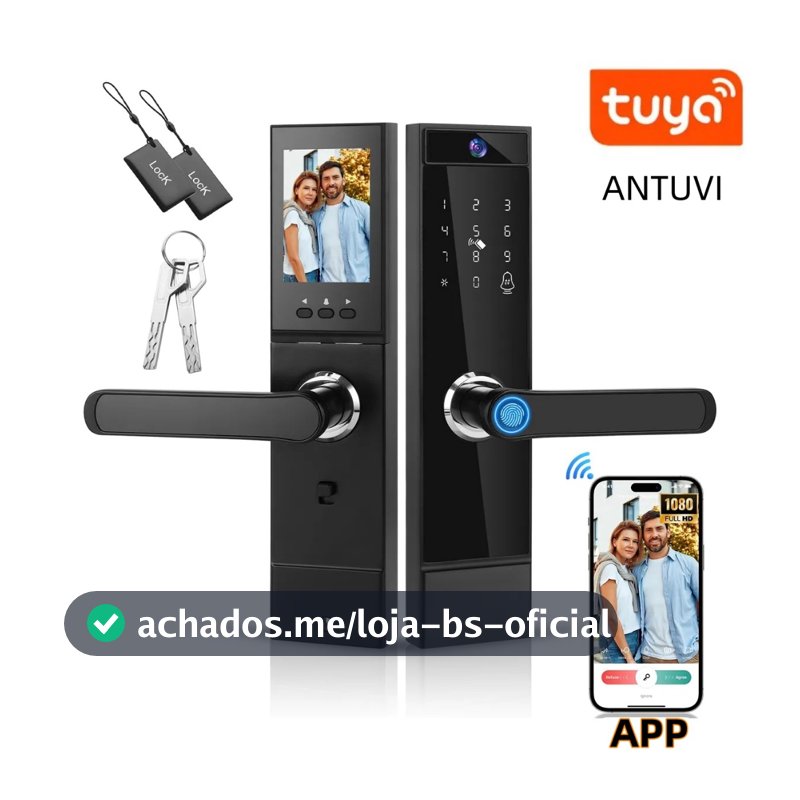 Fechadura Eletronica Digital Biometria Com Câmera+Wi-Fi Tuya