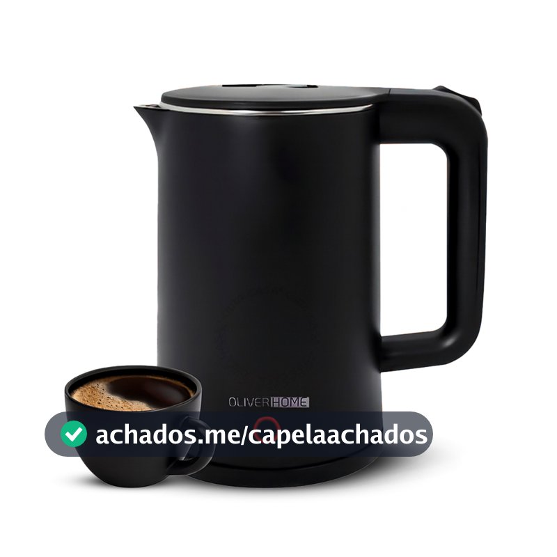 Chaleira Elétrica Térmica Moderno 1.5 L preta e branca 110V/220v OliverHome