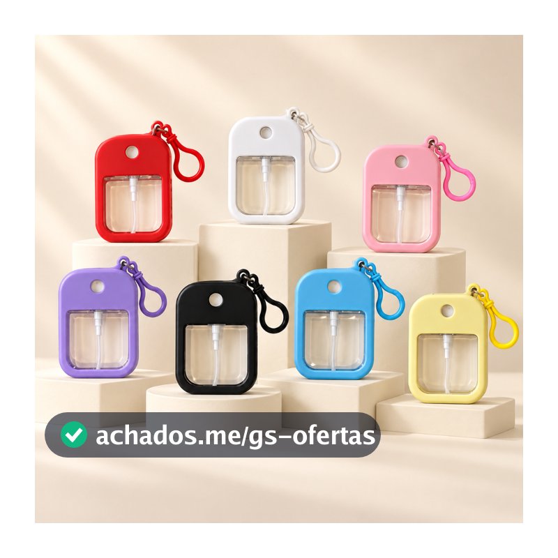 Frasco Spray Portátil Macaron Cartão com Capa de Silicone e Gancho - 38ml - Diversas Cores  - Rizzo