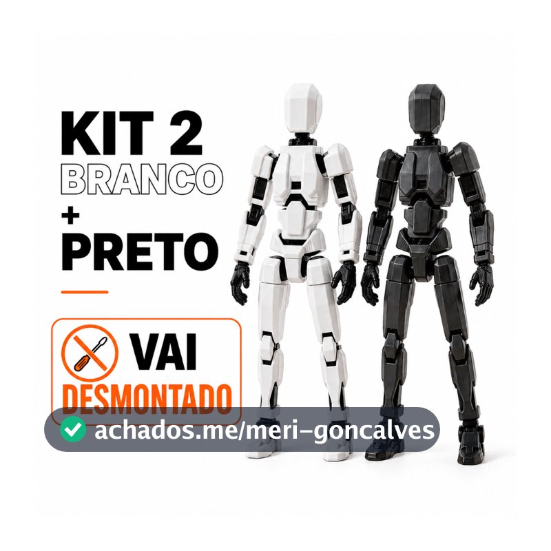 Kit 2 Boneco Articulado Dummy 13 Desmontado Brinquedo Infantil Acessórios Stop Motion Desenho Ilustração