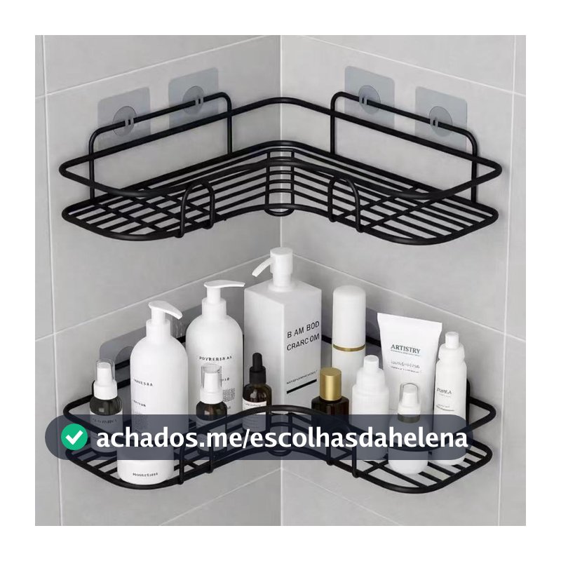 Prateleira para Banheiro de Metal Adesiva sem Furo, Rack de Parede Porta Shampoo e Sabonete, Organizador Box 1 a 4 Pçs