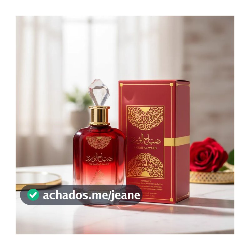 Perfume Árabe Sabah Al Ward Valentine Al Wataniah Eau de Parfum Feminino 100 ml Original