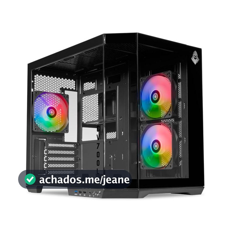 Gabinete Gamer Mancer CV700L, Mid Tower, Lateral De Vidro, 3 Fans ARGB, Preto, MCR-CV700L-BK3F